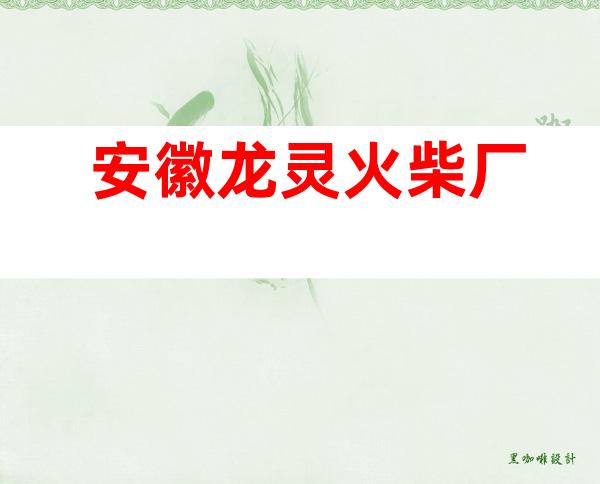 安徽龙灵火柴厂