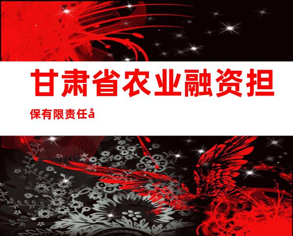 甘肃省农业融资担保有限责任公司