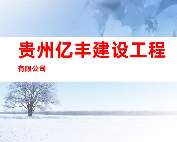 贵州亿丰建设工程有限公司